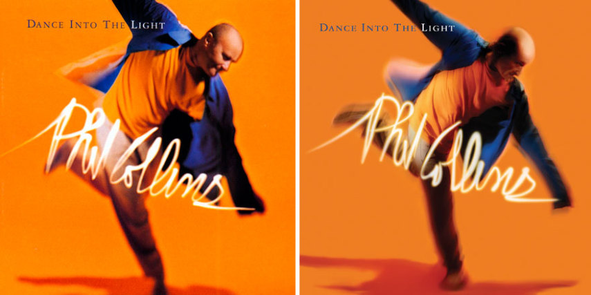 Phil Collins antes e depois nas capas de seus discos