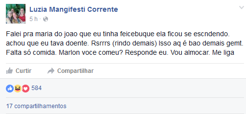 Ela ficou famosa pela conversa com o neto no whatsapp, mas a Dona Luiz no Facebook é a melhor pessoa do mundo