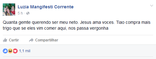 Ela ficou famosa pela conversa com o neto no whatsapp, mas a Dona Luiz no Facebook é a melhor pessoa do mundo
