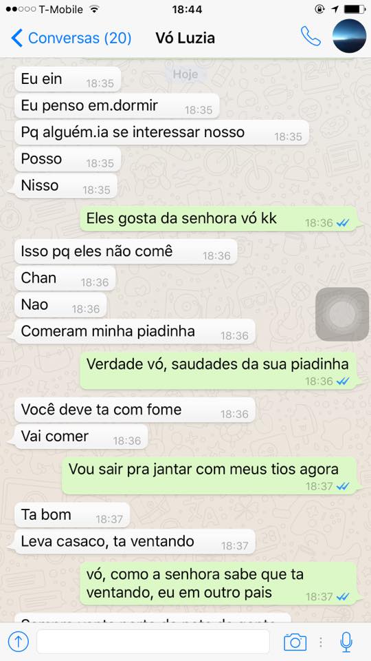 Marlon Corrente publicou no Facebook conversa com a avó e é a coisa mais fofa e engraçada do ano!