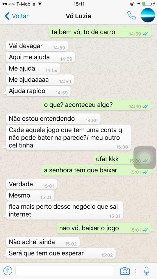 Marlon Corrente publicou no Facebook conversa com a avó e é a coisa mais fofa e engraçada do ano!