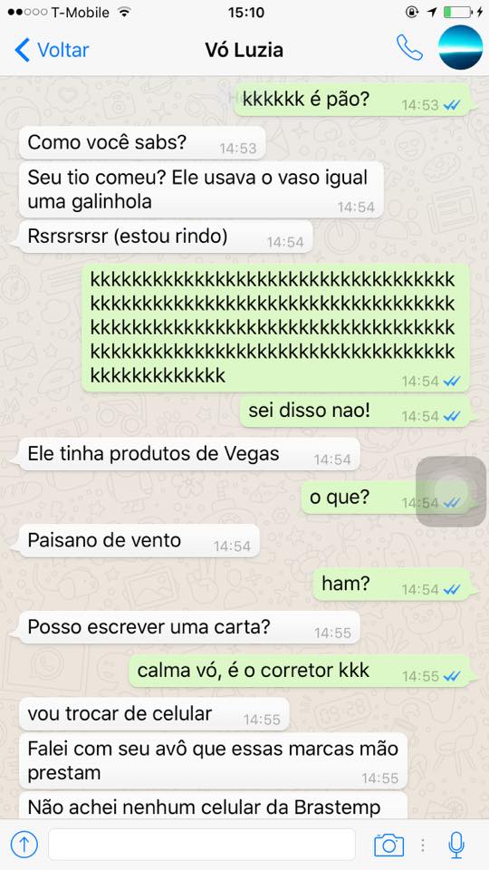 Marlon Corrente publicou no Facebook conversa com a avó e é a coisa mais fofa e engraçada do ano!