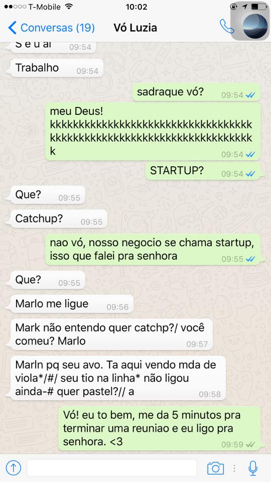 Marlon Corrente publicou no Facebook conversa com a avó e é a coisa mais fofa e engraçada do ano!
