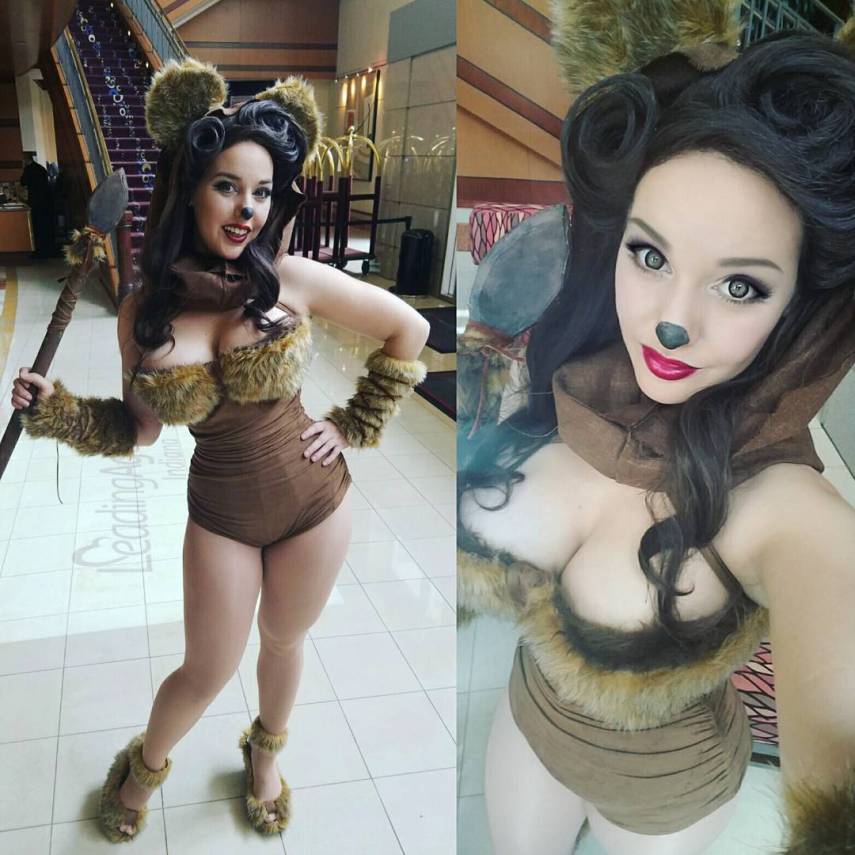 As cosplayers @heather1337 (59 mil seguidores), @leeannavamp (225 mil seguidores), @jeniferann (58 mil seguidores), @itslisalouwho (107 mil seguidores) e @jessicanigri (1,7 milhão de seguidores) se juntaram para fazer um ensaio homenageando os Ewoks, conhecidos personagens da saga Star Wars.  Elas se encontraram em uma conferência de cosplay, a Indiana Comic Con, e posaram com suas fantasias. 