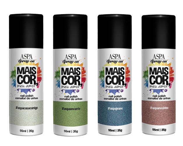  Para usar o esmalte em spray é só passar uma base nas unhas,  depois borrifar o esmalte, aplicar novamente a base, lavar as mãos e pronto