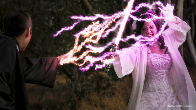Krystel Ciocon e Earle Doudera apenas arrasaram com essa festa que parece ter saído direto de um dos episódios da saga de Star Wars