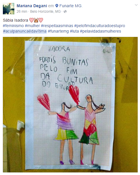 Depois do caso chocante da adolescente de 16 anos estuprada por 33 homens no Rio de Janeiro e o posicionamento machista da justiça e de parte da população, a internet se uniu contra a terrível cultura do estupro no Brasil com a hashtag #ACulpaNuncaÉDaVítima. Clubes esportivos, a atriz americana Emma Watson, a página brasileira da série Gilmore Girls, além de centenas de anônimos se manifestaram sobre o assunto. 