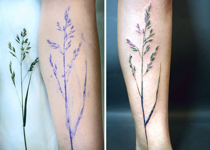 Tatuagens botânicas realistas