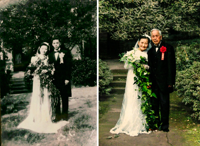 Casais recriam fotos do começo do relacionamento