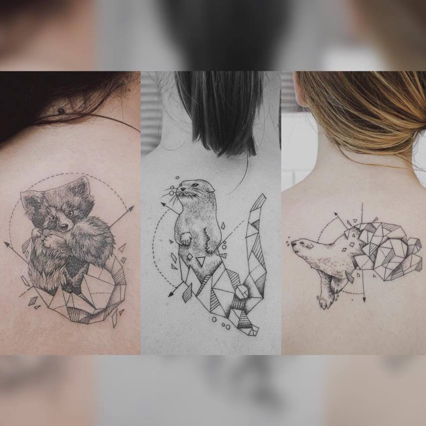 Quem diria que suas aulas de geometria no colégio poderiam te ajudar em uma tatuagem? Jasper Andres, um tatuador da Nova Zelândia, tem usado linhas restas e formas geométricas para dar um toque extra nas tatuagens em que faz em seus clientes, misturando elementos naturais com cores e formas.