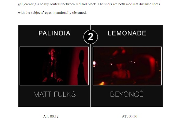 Matthew Fulks alega que Beyoncé teria copiado as ideias para o trailer de Lemonade de um curta que ele fez, chamado Palinoia