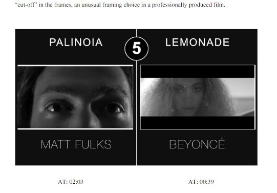 Matthew Fulks alega que Beyoncé teria copiado as ideias para o trailer de Lemonade de um curta que ele fez, chamado Palinoia