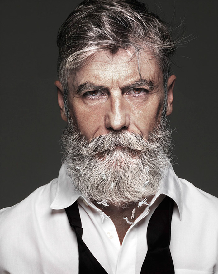 O francês virou modelo aos 60 anos, após deixar a barba crescer
