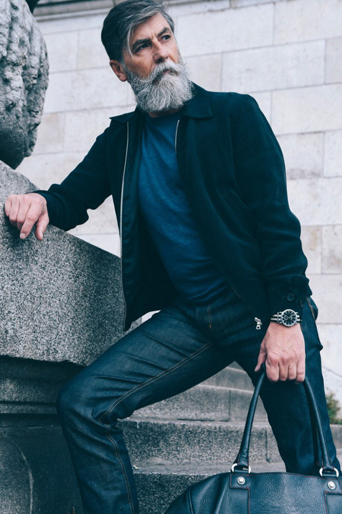 O francês virou modelo aos 60 anos, após deixar a barba crescer