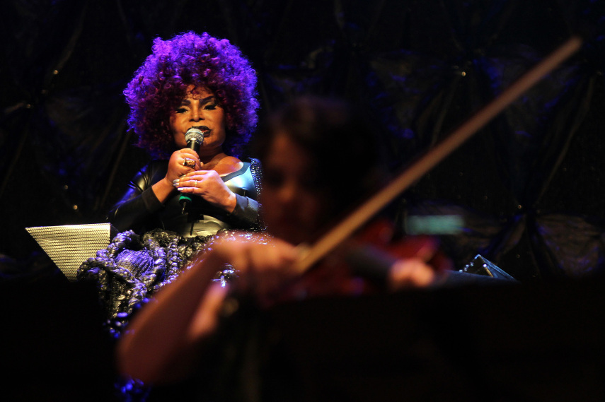 Elza Soares em show de lançamento de A Mulher do Fim do Mundo, no Auditório Ibirapuera, em São Paulo