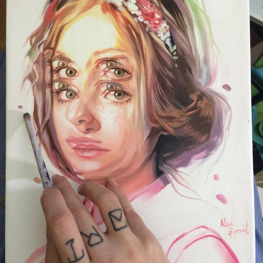 A artista Alex Garant combina a técnica do retrato com a dupla exposição, muito utilizada na fotografia. Mas você já tinha visto pinturas à óleo desse jeito? Bonito demais!