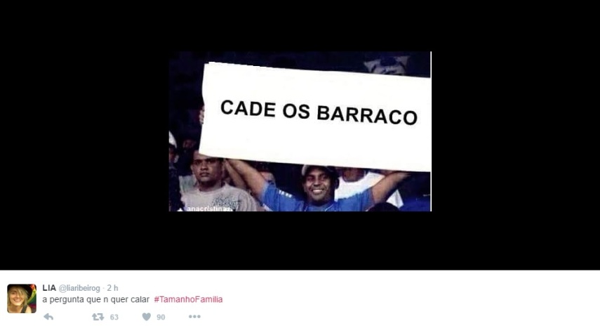 O programa, comandado pelo apresentador Marcio Garcia, finalmente estreou na Globo. A proposta do game show é mostrar um pouco da intimidade dos famosos, e, na primeira edição do dominical, Juliana Paes e Bruna Marquezine foram as estrelas convidadas. Junto às suas respectivas famílias, as atrizes disputaram provas e se emocionaram muito com as homenagens recebidas dos parentes. Nas redes sociais, a hashtag #TamanhoFamilia alcançou o primeiro lugar nos trending topics do Twitter, e é claro que a internet produziu os melhores memes. 