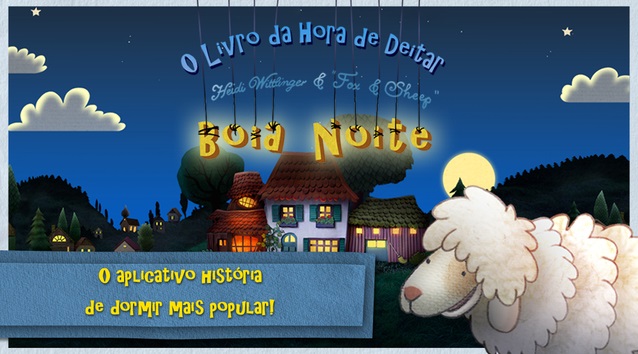 Esse app é indicado para crianças a partir de um ano. O Boa Noitinha é um ritual para dormir. Nele, as crianças põem os animaizinhos na cama e apagam a luz da casa. É uma forma diferente de preparar todo mundo para dormir. Está disponível para iOS (R$ 2,99) e Android (Gratuito)