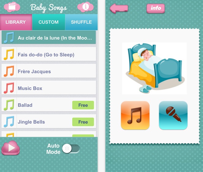 O app está disponível apenas para iOS e é gratuito. Ele tem um princípio bastante simples: quando o bebê chora, o aplicativo detecta o som e reproduz canções ou sons escolhidos por você que costumam acalmá-lo. Há uma biblioteca com canções de ninar e sons tranquilizantes, mas você também pode gravar sons com sua própria voz. No Android, há um aplicativo semelhante, que promete ajudar o bebê a dormir com 5 opções de músicas relaxantes. O app se chama Canção de ninar para os bebês e é gratuito