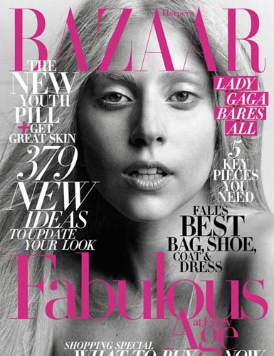 Lady Gaga foi capa da Harper's Bazaar em que afirmaram que a cantora estava sem maquiagem. Mas apesar de parecer bem diferente do que estamos acostumados a vê-la, rola um make, né?