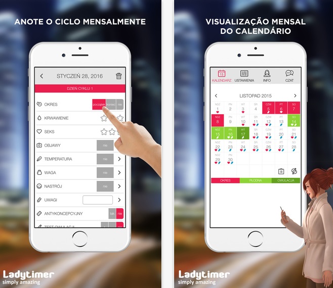 O aplicativo é uma calculadora de ovulação para as futuras mamães, que estão tentando engravidar. Ele ajuda a programar dias férteis