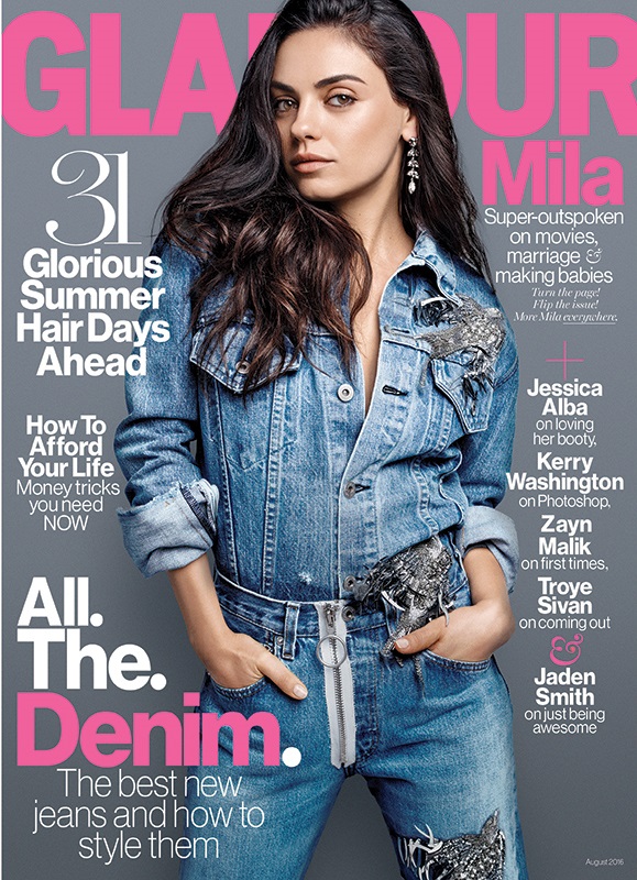 Mila Kunis saiu na capa da revista Glamour sem maquiagem. Porém, os fãs não acreditaram nada e a musa foi criticada por isso. Quem vê Mila pelas ruas dos Estados Unidos sabe que ela realmente não curte muito usar maquiagem e fica bem diferente dessa capa de revista