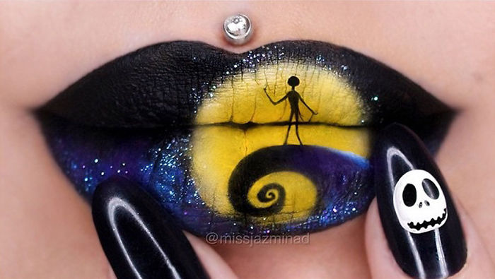 A australiana Jazmina Daniel faz lip art 