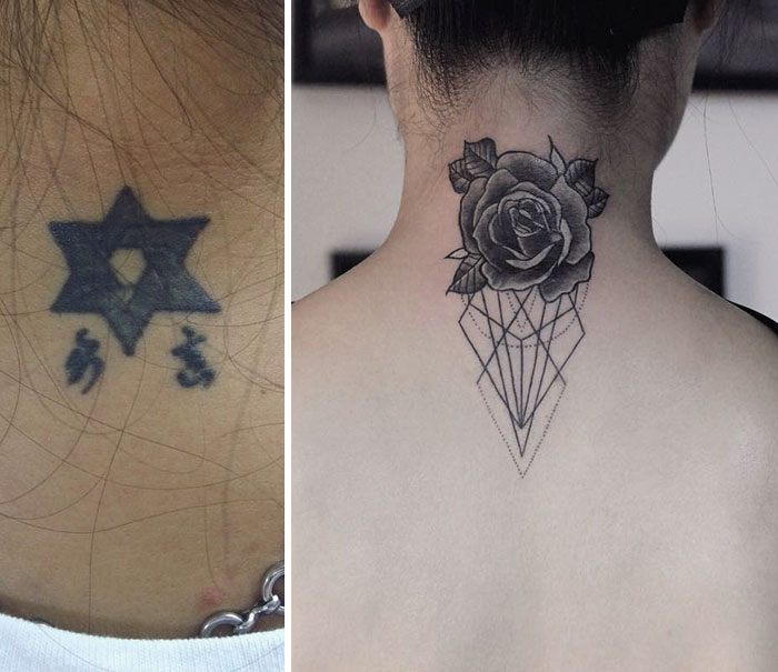 É aquele ditado, né: tem tatuagem que vai dar ruim, não tem jeito. Mas nem tudo é o fim do mundo! Eis algumas ideias de cobertura que podem funcionar no seu caso ;)