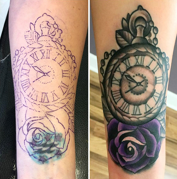 É aquele ditado, né: tem tatuagem que vai dar ruim, não tem jeito. Mas nem tudo é o fim do mundo! Eis algumas ideias de cobertura que podem funcionar no seu caso ;)