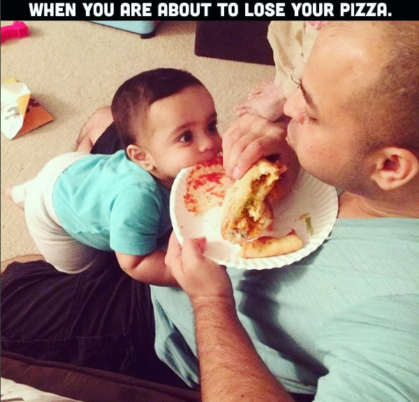 Quando você está quase perdendo sua pizza
