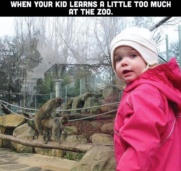 Quando sua filha aprende um pouco demais no zoológico