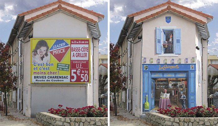O artista francês Patrick Commecy está deixando as cidades por onde passa muito mais divertidas