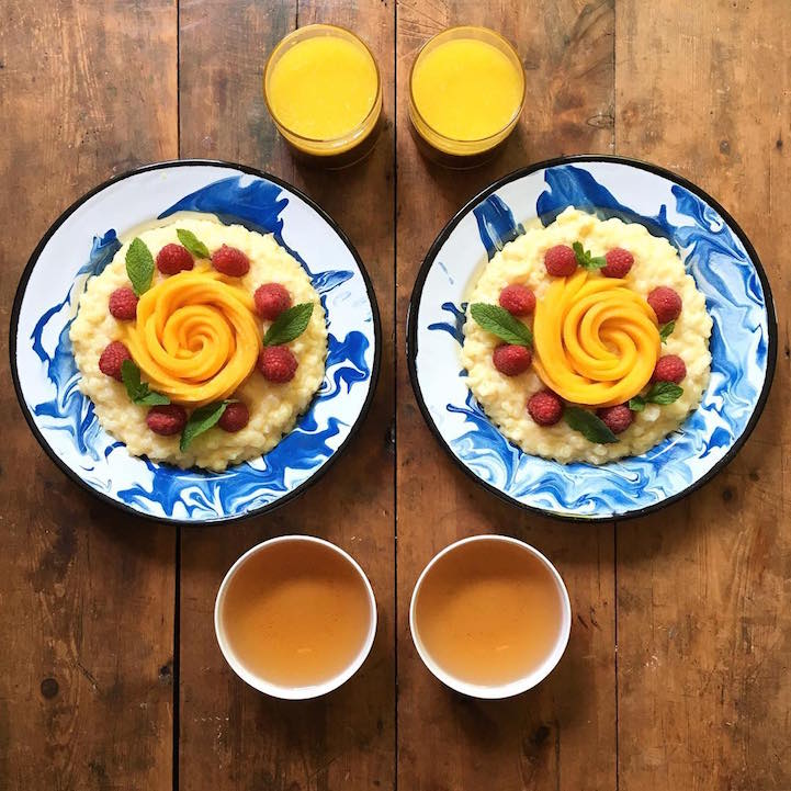 Namorado prepara refeições simétricas e perfeitas todas as manhãs. Não tem como não se apaixonar por uma pessoa dessas, né?