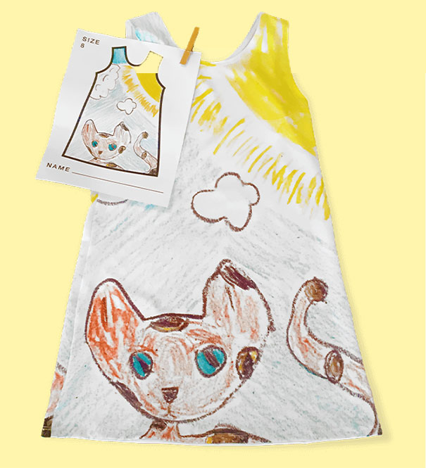 Com o nome de Picture This, a empresa transforma o desenho das crianças em roupas que elas podem usar de verdade