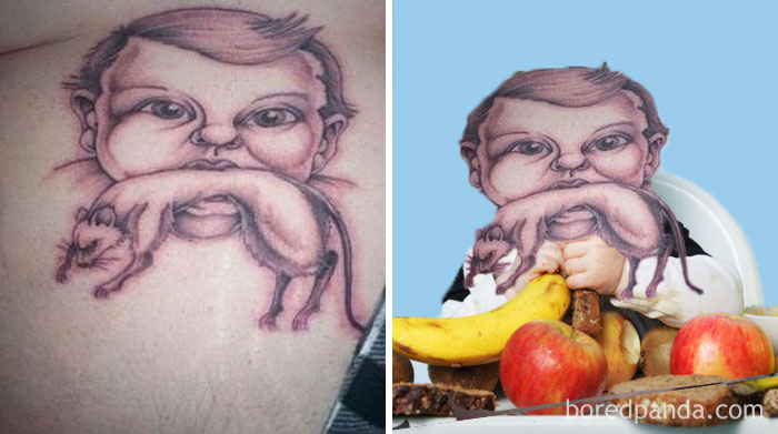Tatuagens desastrosas trocadas pelo objeto da homenagem