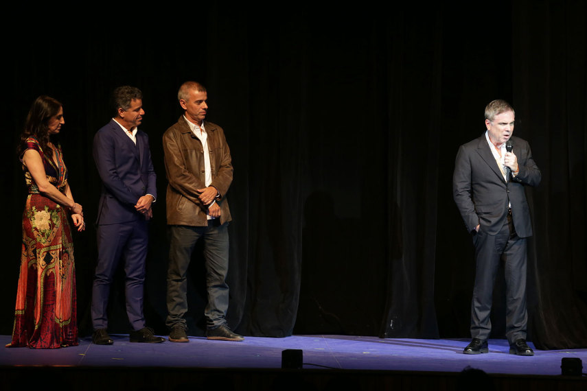 Luiz Calainho, Aniela Jordan e Fernando Campos, receberam no palco Flavio Rocha, da Riachuelo, e falaram inúmeras vezes a palavra 