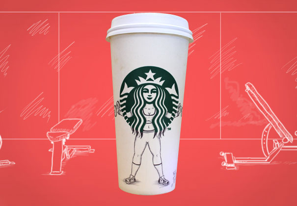 O ilustrador Abe Green resolveu desenhar no copo em que tinha acabado de tomar café e começou uma série incrível de ilustrações chamada A Vida Secreta da Sereia do Starbucks