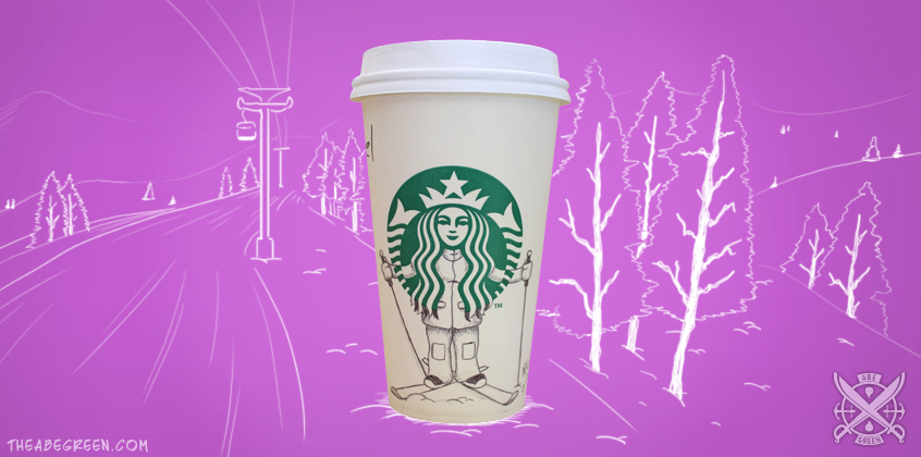 O ilustrador Abe Green resolveu desenhar no copo em que tinha acabado de tomar café e começou uma série incrível de ilustrações chamada A Vida Secreta da Sereia do Starbucks