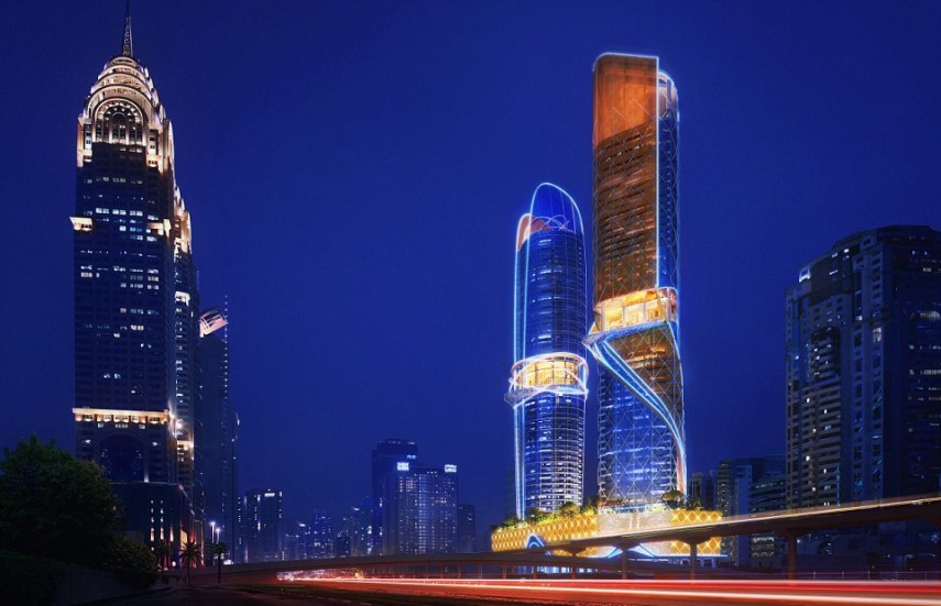 O hotel ficará pronto em 2018 e fica em Dubai, nos Emirados Árabes. Serão duas torres de 47 andares, que terão restaurantes, bares, piscina e até uma floresta tropical!