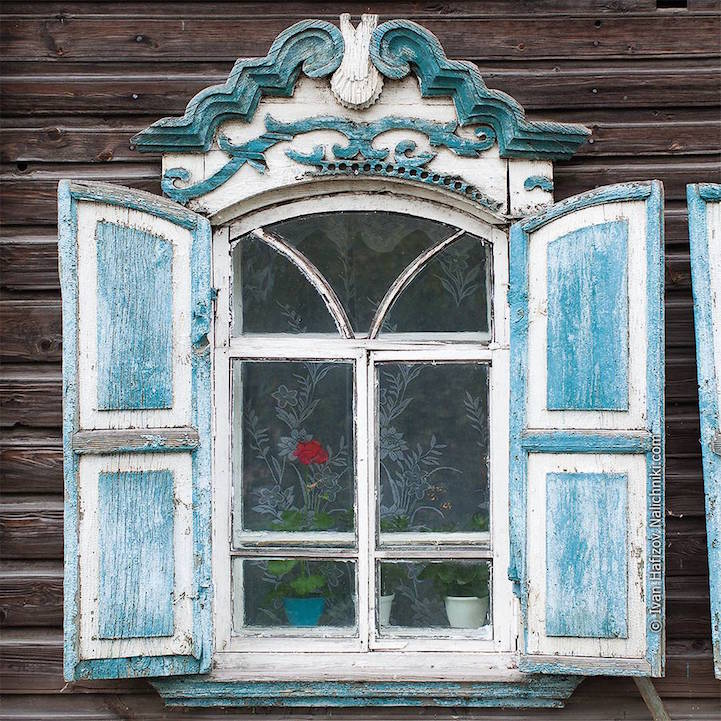 Janelas decoradas da Rússia