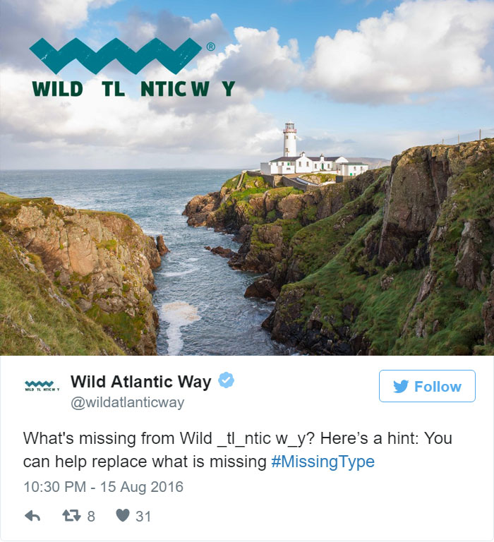 O site Wild Atlantic Way entrou na campanha