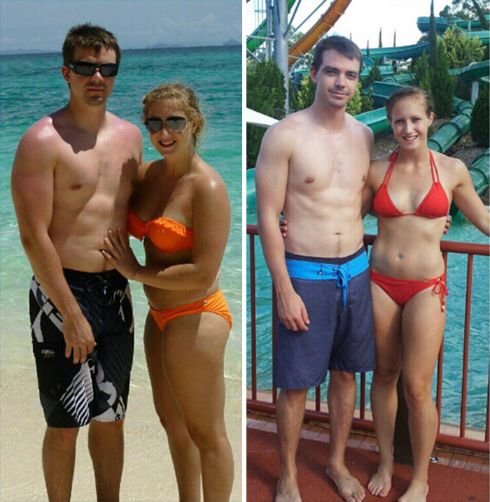 Antes e depois de casais que emagreceram juntos