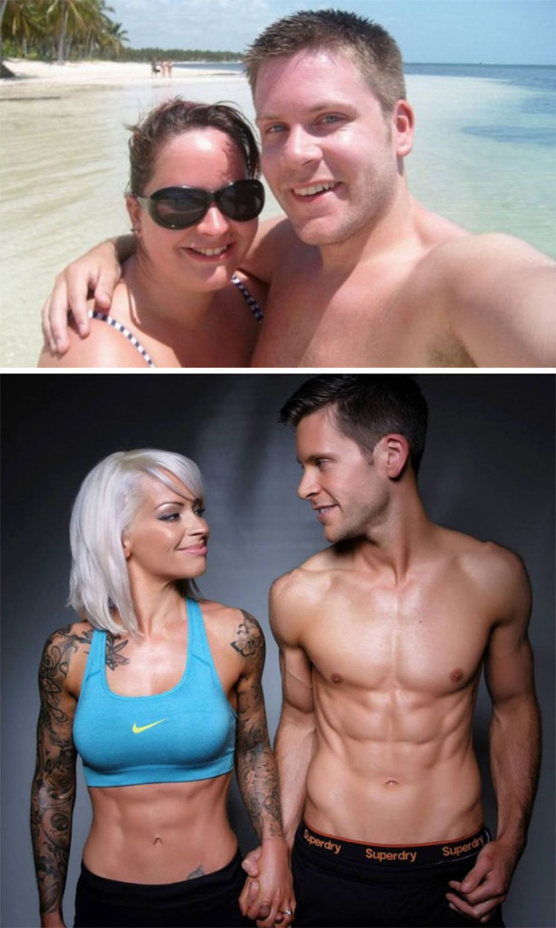 Antes e depois de casais que emagreceram juntos