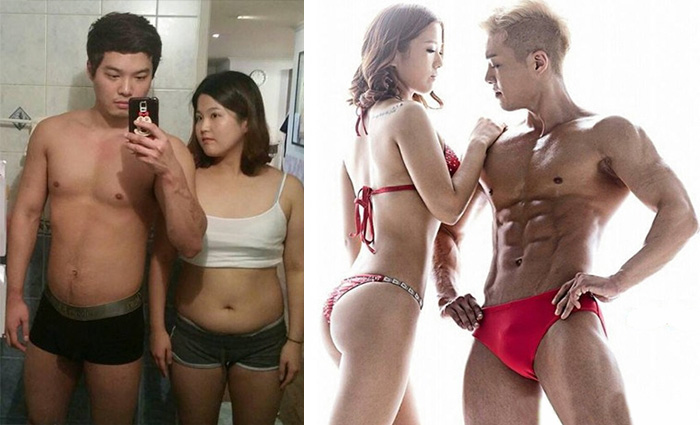 Antes e depois de casais que emagreceram juntos