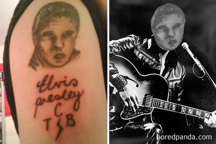 Tatuagens desastrosas trocadas pelo objeto da homenagem