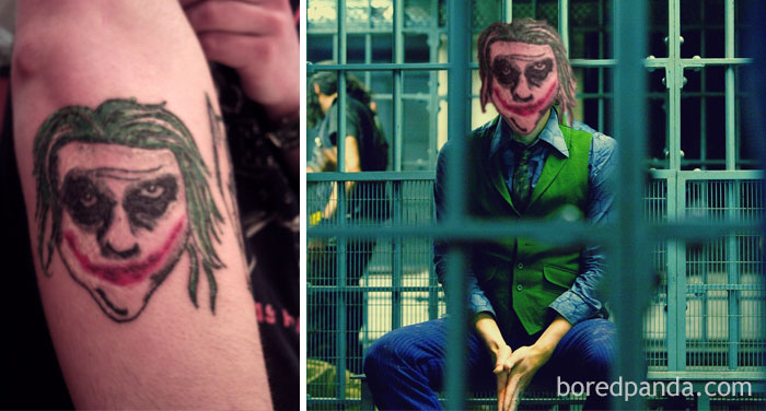 Tatuagens desastrosas trocadas pelo objeto da homenagem