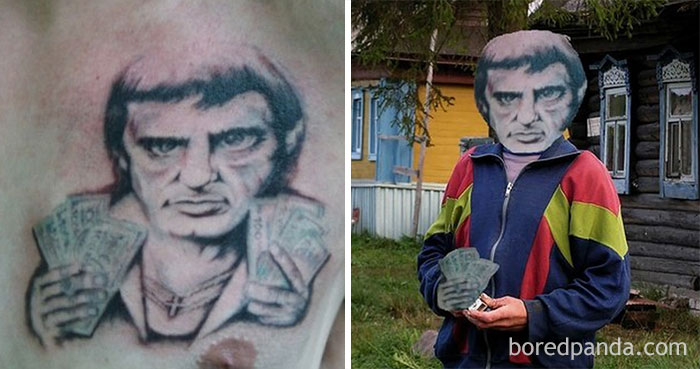 Tatuagens desastrosas trocadas pelo objeto da homenagem