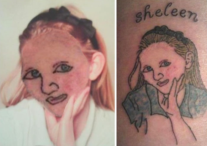 Tatuagens desastrosas trocadas pelo objeto da homenagem