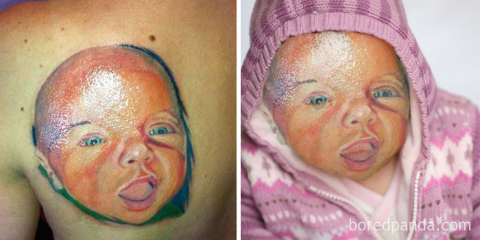 Tatuagens desastrosas trocadas pelo objeto da homenagem