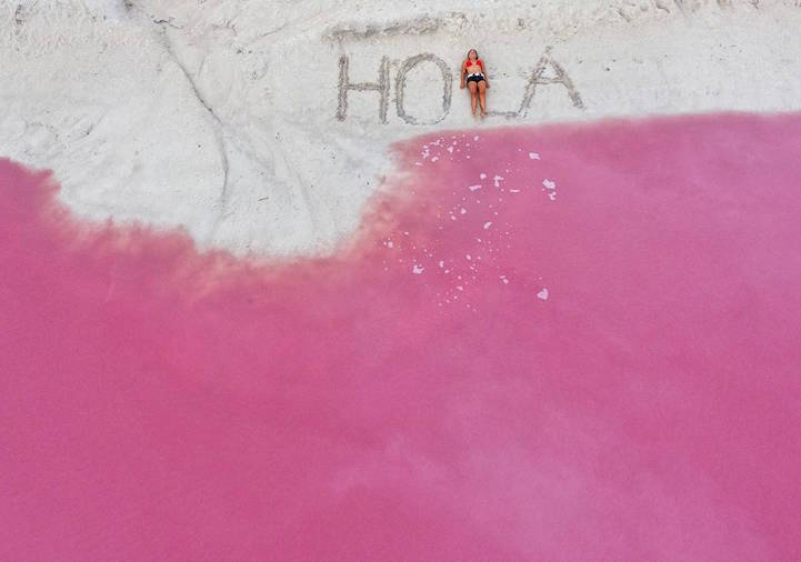 Lagoa rosa no México